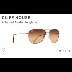 Mens Maui Jim “ Cliff House” aviator sunglasses with Amber Lense